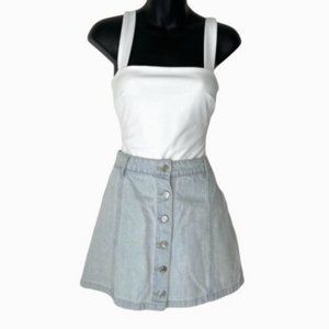 Forever 21 Denim Light Wash Button Front Skirt Womens Size 28 Medium